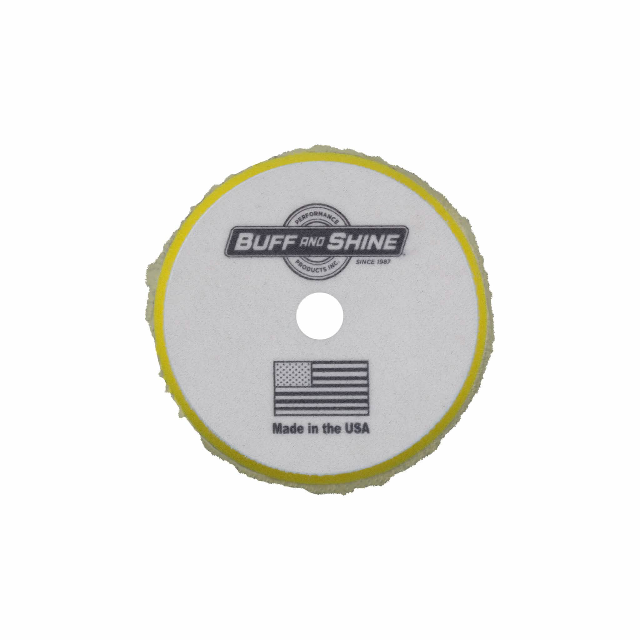 Buff and Shine - Buff and Shine Uro - Wool Yellow Foam Polishing Pad 3” (2 Pack) - 3KFWY